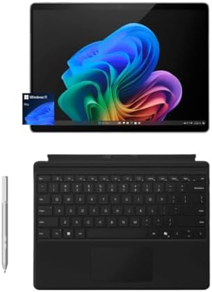 Microsoft Surface Pro 11 Bundle  13 Copilot  PC with Black Pro Keyboard & Slim Pen  Snapdragon X Plus  AI Tablet Essential Bundle for Surface Pro 11  16GB RAM  512GB SSD  Win 11 Pro