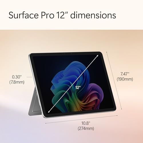 Microsoft Surface Pro 2 en 1 Laptop/Tablet (2025), Windows 11 Copilot+ PC, pantalla táctil de 12 pulgadas, Snapdragon X Plus (8 núcleos), 16 GB de RAM, 256 GB de almacenamiento, Platino
