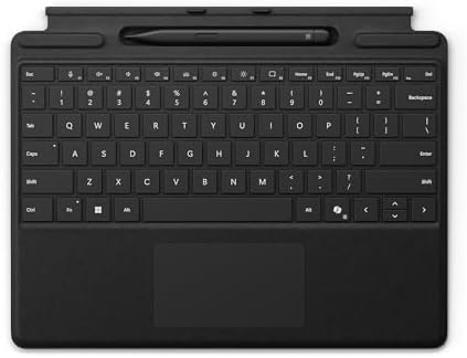 Microsoft Surface Pro Flex Keyboard with Pen Storage Alcantara Keyboard for Surface Pro Copilot   11th Edition   Pro 9 and 8  Windows 11 Copilot  PC  Black