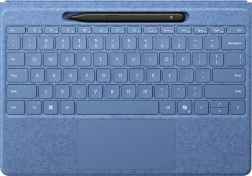 Microsoft Surface Pro Flex Keyboard with Pen Storage Alcantara Keyboard for Surface Pro Copilot   11th Edition   Pro 9 and 8  Windows 11 Copilot  PC  Black