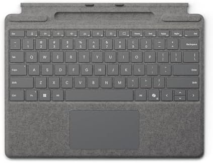 Microsoft Surface Pro Flex Keyboard with Pen Storage Alcantara Keyboard for Surface Pro Copilot   11th Edition   Pro 9 and 8  Windows 11 Copilot  PC  Black
