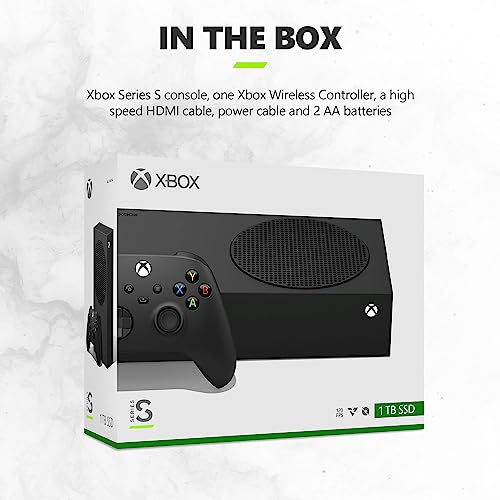 Microsoft Xbox Series S 1TB SSD Console Carbon Black   Includes Xbox Wireless Controller   Up to 120 frames per second   10GB RAM 1TB SSD   Experience high dynamic range   Xbox Velocity Architecture  Renewed 