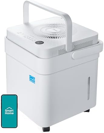 Midea Cube 20 Pint Dehumidifier for Basement  Up to 1 500 Sq  Ft  dehumidifier with drain hose  ENERGY STAR Certificated  Smart Control  Compatible with Alexa  White