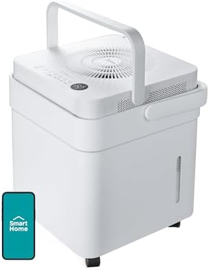 Midea Cube 20 Pint Dehumidifier for Basement  Up to 1 500 Sq  Ft  dehumidifier with drain hose  ENERGY STAR Certificated  Smart Control  Compatible with Alexa  White