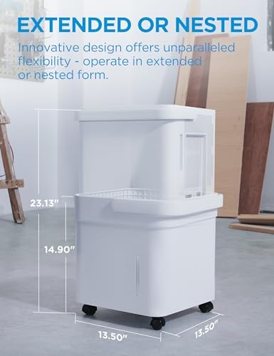 Midea Cube 20 Pint Dehumidifier for Basement  Up to 1 500 Sq  Ft  dehumidifier with drain hose  ENERGY STAR Certificated  Smart Control  Compatible with Alexa  White