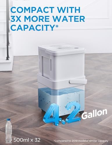 Midea Cube 35 Pint Dehumidifier for Basement and Rooms at Home for up to 3 500 Sq  Ft   Smart Control  Compatible with Alexa  White   Drain Hose Included