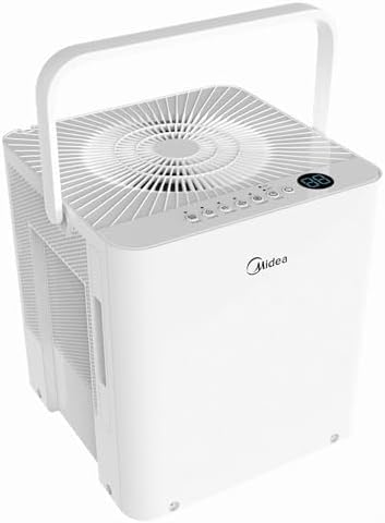 Midea Cube 35 Pint Dehumidifier for Basement and Rooms at Home for up to 3 500 Sq  Ft   Smart Control  Compatible with Alexa  White   Drain Hose Included