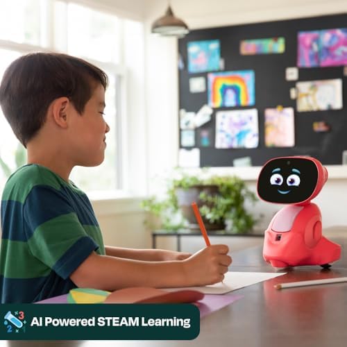 Miko 3 AI Robot for Kids   Smart Educational & STEAM Learning Robot with Interactive Apps  Games  Stories & Activities for Girls & Boys Ages 5 10   Red