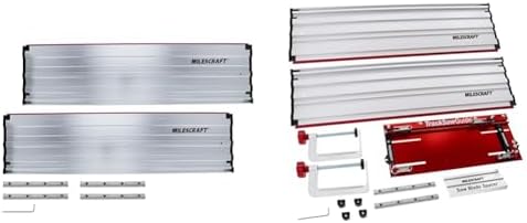 Milescraft 1408 Guide Rails   55 Inch Rail Extensions for Milescraft 1409 Track Saw Guide & 1409 Track Saw Guide   Universal Compatibility for Circular Saws