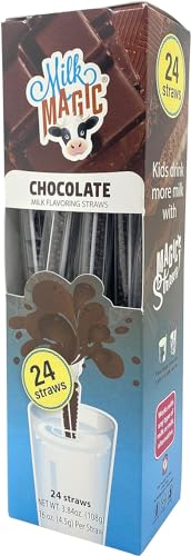 Milk Magic Chocolate Milk Flavoring Straws   Box of 24 Milk Straws