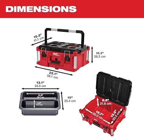 Milwaukee Electric Tool 48 22 8425 Pack out  Large Tool Box  Red