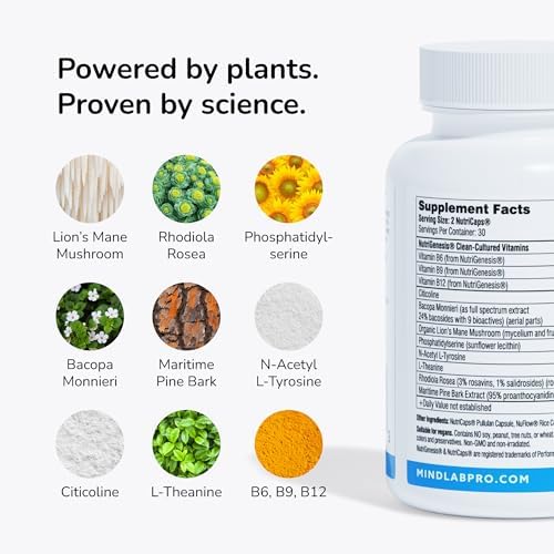 Mind Lab Pro  MLP  v4 Universal Nootropic  Brain Booster Supplement for Focus  Memory  Clarity  Energy   60 Count   Plant Based  Naturally Sourced Memory Vitamins for Better Brain Health  Made in USA