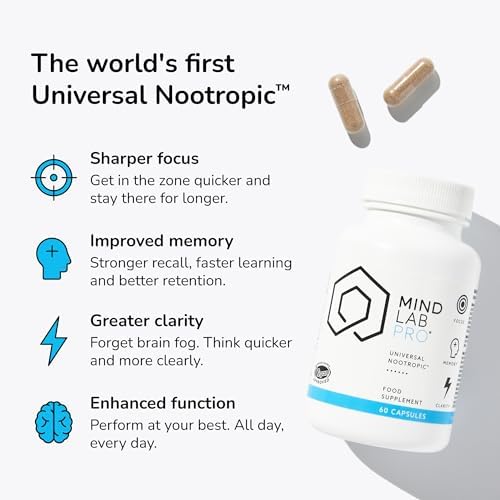Mind Lab Pro  MLP  v4 Universal Nootropic  Brain Booster Supplement for Focus  Memory  Clarity  Energy   60 Count   Plant Based  Naturally Sourced Memory Vitamins for Better Brain Health  Made in USA