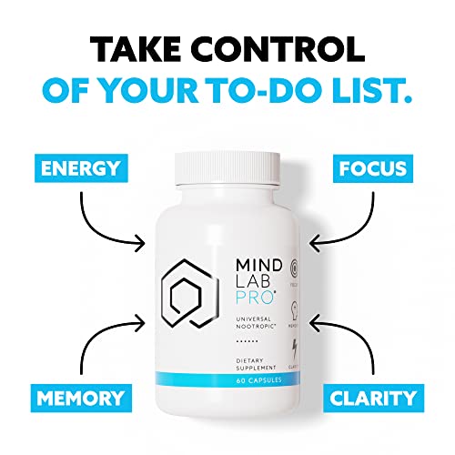 Mind Lab Pro  Universal Nootropic  Brain Booster Supplement for Focus  Memory  Clarity  Energy   60 Capsules   Plant Based  Naturally Sourced Memory Vitamins for Better Brain Health