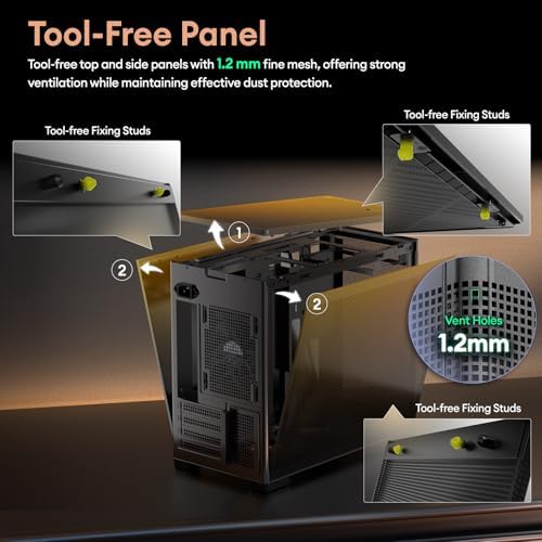 MiniArt 4 Micro ATX PC case  2x120mm Reverse 3 Pin Fans & 1x120mm 3 Pin Fan Pre Installed  240mm Radiator Support  Compact MATX Case  Front Mounted PSU  MiniArt Series Black