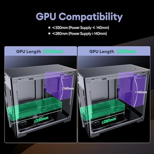 MiniArt 4 Micro ATX PC case  2x120mm Reverse 3 Pin Fans & 1x120mm 3 Pin Fan Pre Installed  240mm Radiator Support  Compact MATX Case  Front Mounted PSU  MiniArt Series Black