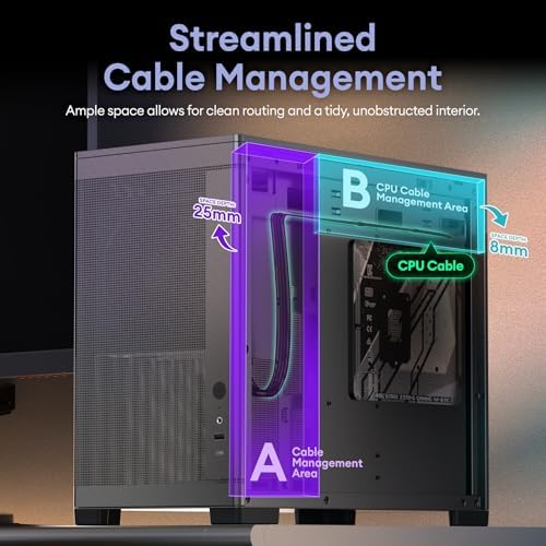 MiniArt 4 Micro ATX PC case  2x120mm Reverse 3 Pin Fans & 1x120mm 3 Pin Fan Pre Installed  240mm Radiator Support  Compact MATX Case  Front Mounted PSU  MiniArt Series Black