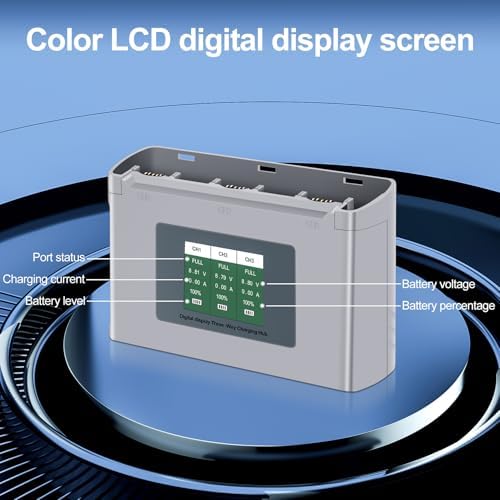 Mini 2 Series Intelligent Flight Battery 2 Packs 2400mAh Drone Batteries 31 Mins Max Flight Time  and 3 Slots Two Way Charging Station with LCD Display Compatible with DJI Mini 4K/2/2 SE/SE