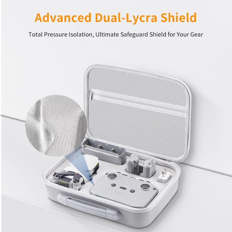 Mini 4K/2 SE/2 Fly More Combo Carrying Case  Portable Leather PU Case with Shoulder Strap  Drone Body Hard Shell Storage Bag Compatible for DJI Mini Accessories Crossbody &Two Way Zipper  Black