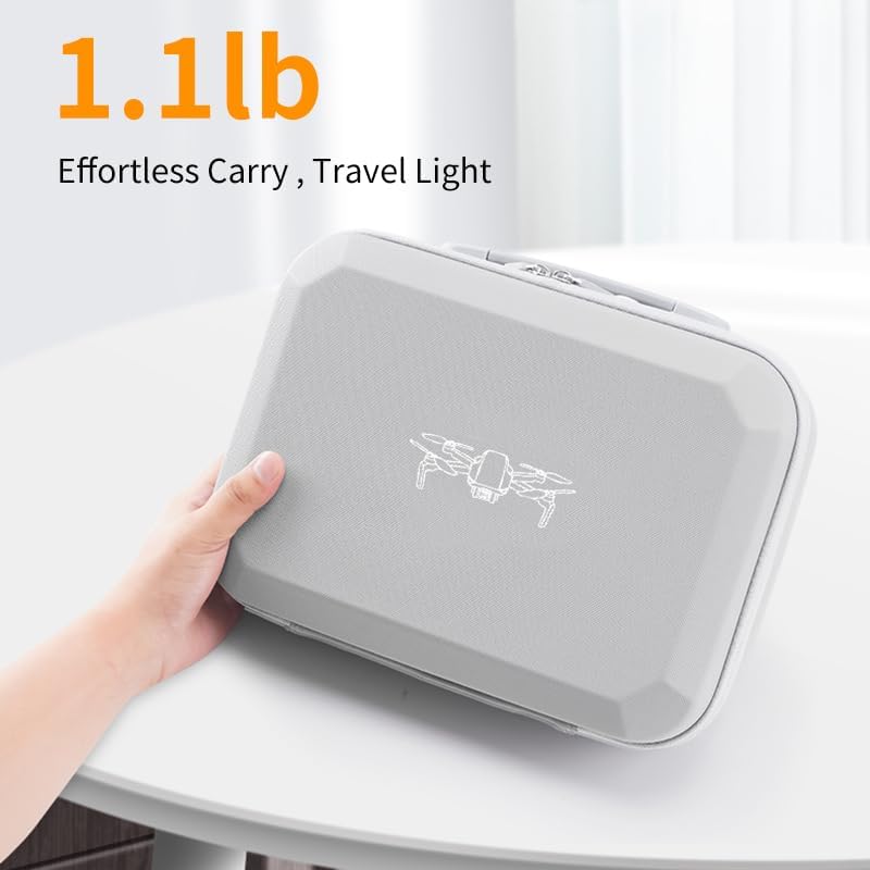 Mini 4K/2 SE/2 Fly More Combo Carrying Case  Portable Leather PU Case with Shoulder Strap  Drone Body Hard Shell Storage Bag Compatible for DJI Mini Accessories Crossbody &Two Way Zipper  Black