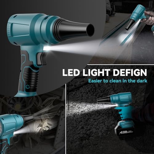 Mini Blower for Makita18V Battery 140000 RPM Brushless Cordless Air Duster Electric Leaf Blowers for Leaf Cleaning Compressed Air Dusterfor Keyboard Electric Devices Cleaning Multiple Usage Tool only 