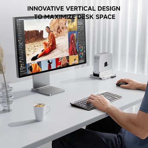 Minisopuru iExpandMate MINI218B PRO Mac mini M4 Dock & Stand with M 2 NVMe SSD Enclosure  10Gbps USB C/A  TF& SD  2X USB A 2 0  Audio Jack  8 in 1 Mac mini Hub for M4/M4 Pro 2024