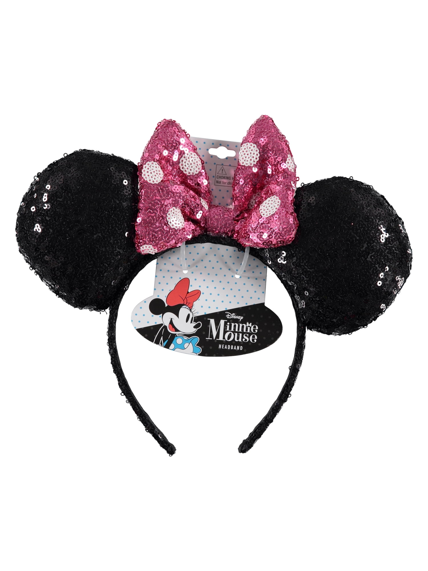 Minnie Mouse Diadema con Orejas, Lazo de Lunares Rosa y Blanco
