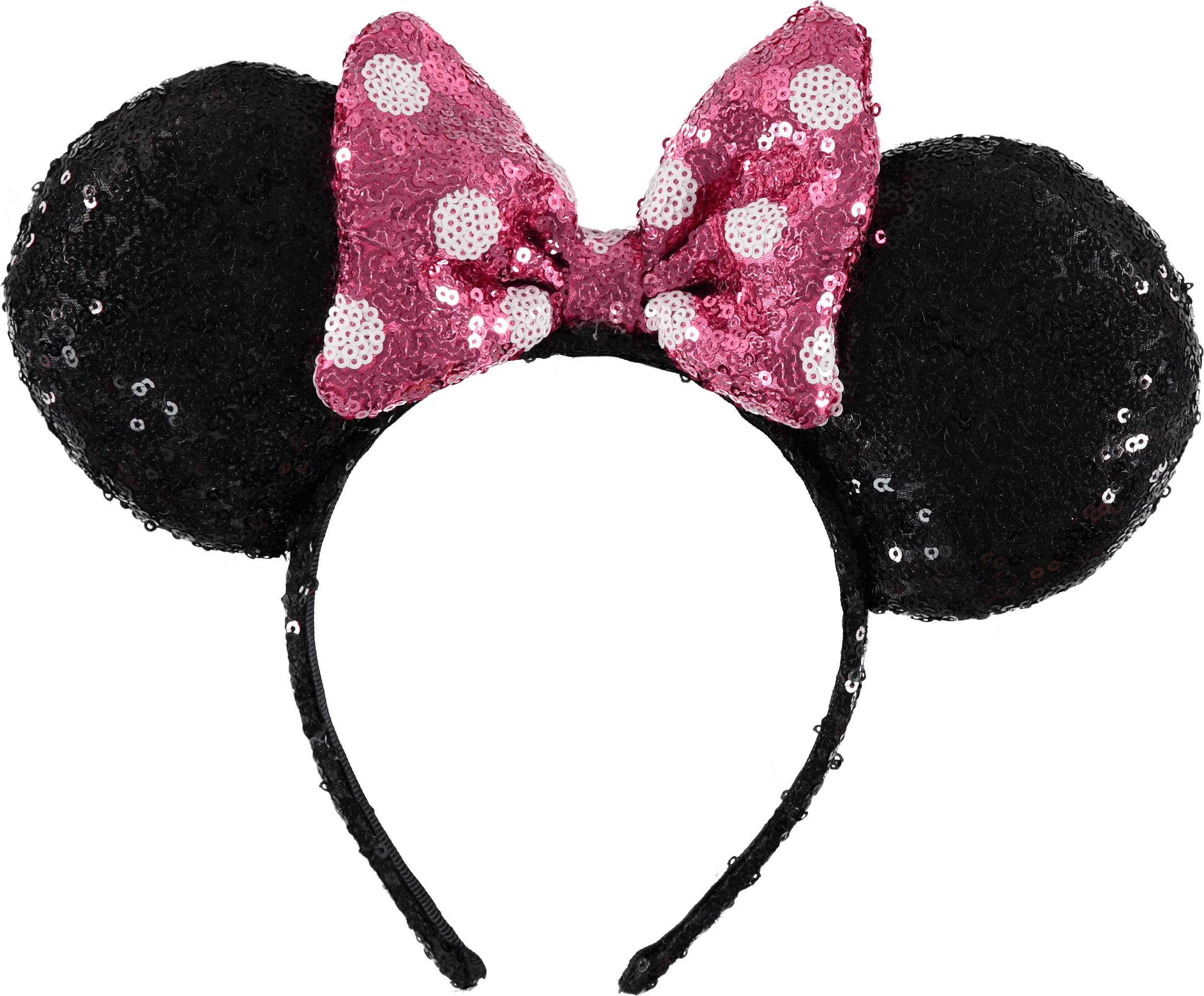 Minnie Mouse Diadema con Orejas, Lazo de Lunares Rosa y Blanco