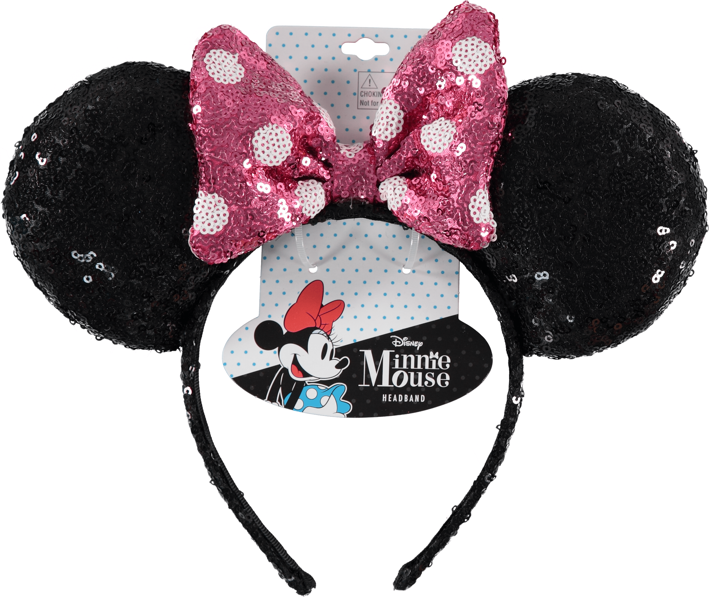 Minnie Mouse Diadema con Orejas, Lazo de Lunares Rosa y Blanco