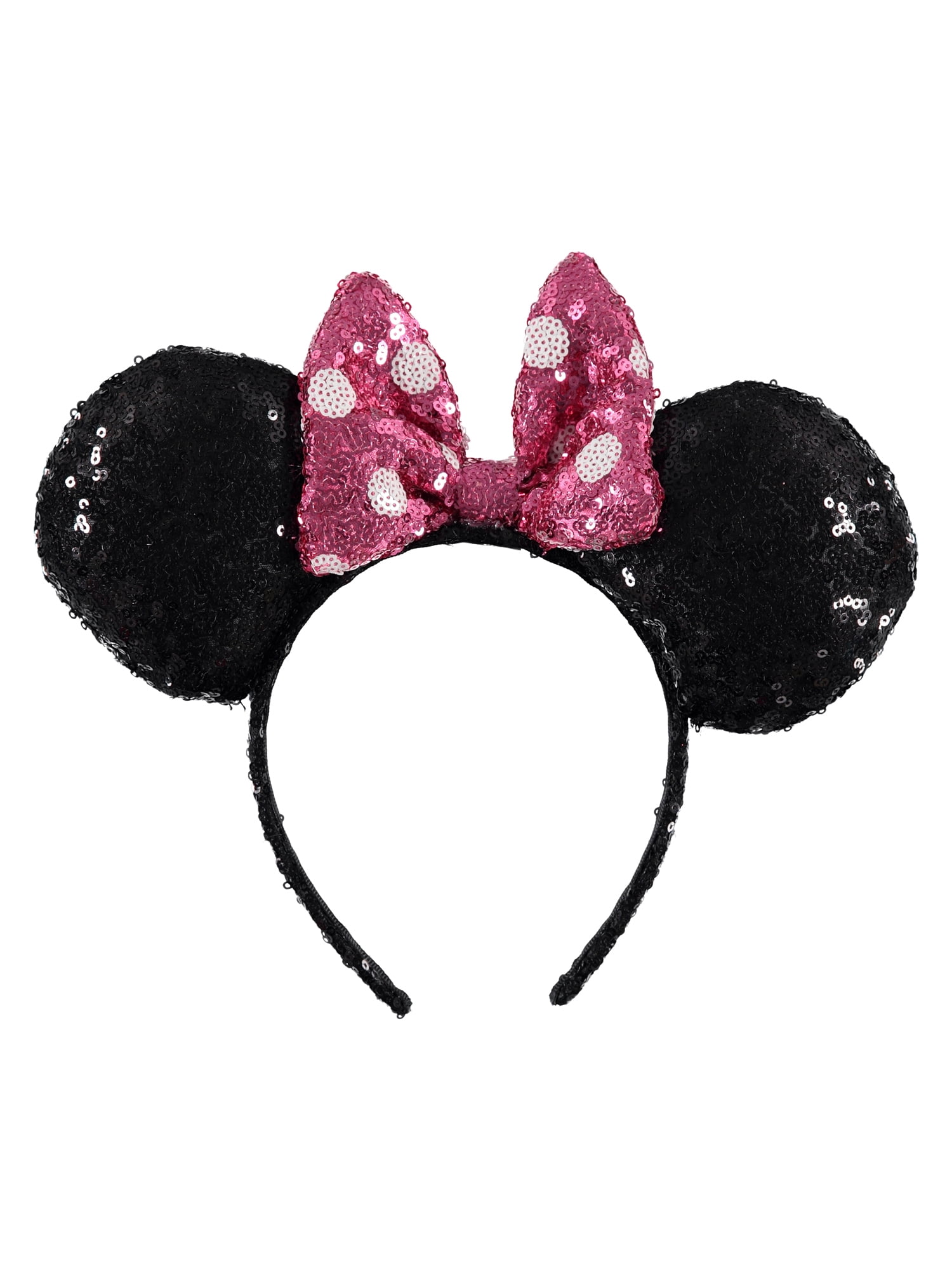 Minnie Mouse Diadema con Orejas, Lazo de Lunares Rosa y Blanco