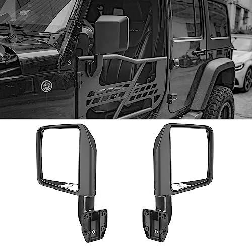 Mirrors Doors off Side View Mirrors Half Doors for Jeep Wrangler CJ7 YJ JK/JL Gladiator JT 1997 2024   1 Pair