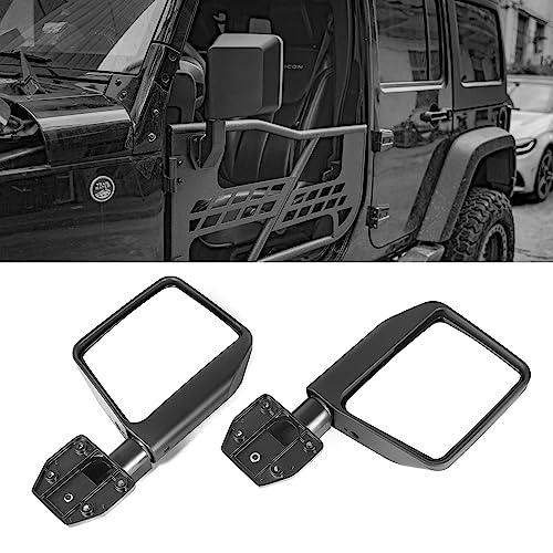 Mirrors Doors off Side View Mirrors Half Doors for Jeep Wrangler CJ7 YJ JK/JL Gladiator JT 1997 2024   1 Pair