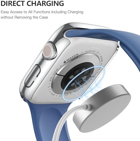 Misxi 2 Pack Hard PC Case with Tempered Glass Screen Protector Compatible with Apple Watch Series 9  2023  Series 8 Series 7 45mm  Ultra Thin Scratch Resistant Cover for iWatch S9/S8/S7  Black