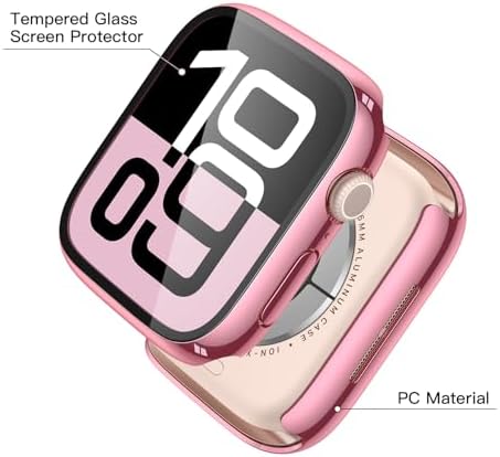 Misxi 2 Pack Hard PC Case with Tempered Glass Screen Protector Compatible with Apple Watch Series 9  2023  Series 8 Series 7 45mm  Ultra Thin Scratch Resistant Cover for iWatch S9/S8/S7  Black