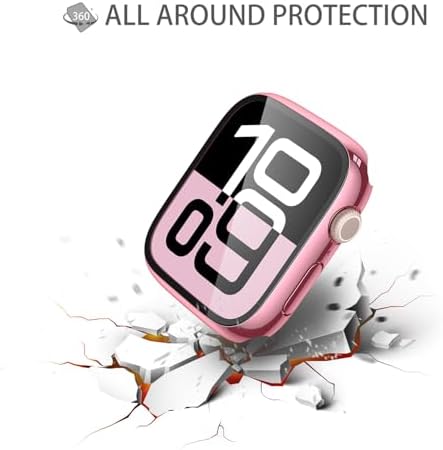 Misxi 2 Pack Hard PC Case with Tempered Glass Screen Protector Compatible with Apple Watch Series 9  2023  Series 8 Series 7 45mm  Ultra Thin Scratch Resistant Cover for iWatch S9/S8/S7  Black