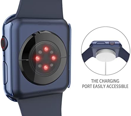 Misxi 2 Pack Hard PC Case with Tempered Glass Screen Protector Compatible with Apple Watch Series 9  2023  Series 8 Series 7 45mm  Ultra Thin Scratch Resistant Cover for iWatch S9/S8/S7  Black