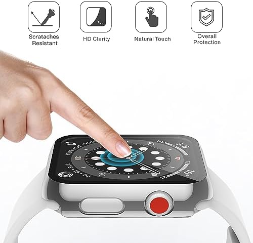 Misxi 2 Pack Hard PC Case with Tempered Glass Screen Protector Compatible with Apple Watch Series 9  2023  Series 8 Series 7 45mm  Ultra Thin Scratch Resistant Cover for iWatch S9/S8/S7  Black