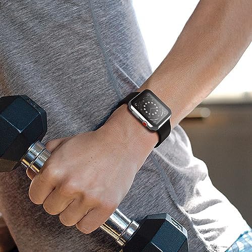 Misxi 2 Pack Hard PC Case with Tempered Glass Screen Protector Compatible with Apple Watch Series 9  2023  Series 8 Series 7 45mm  Ultra Thin Scratch Resistant Cover for iWatch S9/S8/S7  Black