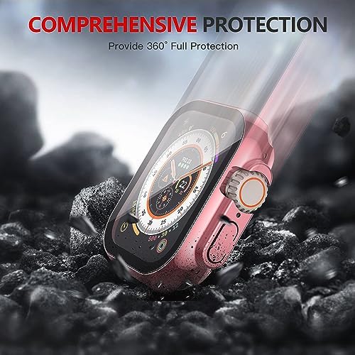 Misxi 2 Pack Hard PC Case with Tempered Glass Screen Protector Compatible with Apple Watch Series 9  2023  Series 8 Series 7 45mm  Ultra Thin Scratch Resistant Cover for iWatch S9/S8/S7  Black