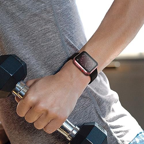 Misxi 2 Pack Hard PC Case with Tempered Glass Screen Protector Compatible with Apple Watch Series 9  2023  Series 8 Series 7 45mm  Ultra Thin Scratch Resistant Cover for iWatch S9/S8/S7  Black