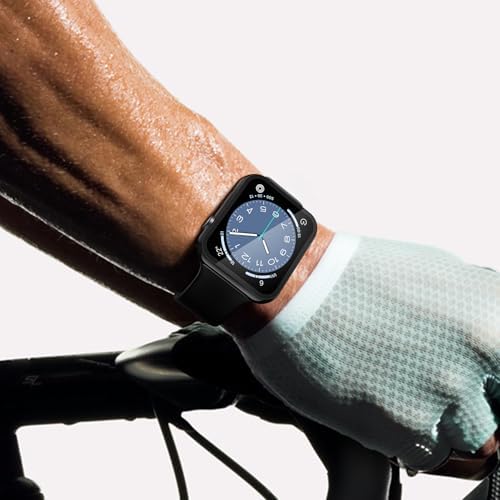 Misxi 2 Pack Hard PC Case with Tempered Glass Screen Protector Compatible with Apple Watch Series 9  2023  Series 8 Series 7 45mm  Ultra Thin Scratch Resistant Cover for iWatch S9/S8/S7  Black