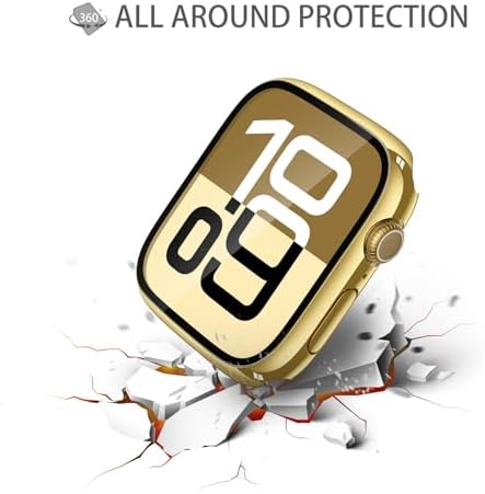 Misxi 2 Pack Hard PC Case with Tempered Glass Screen Protector Compatible with Apple Watch Series 9  2023  Series 8 Series 7 45mm  Ultra Thin Scratch Resistant Cover for iWatch S9/S8/S7  Black