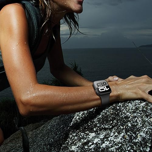 Misxi 2 Pack Hard PC Case with Tempered Glass Screen Protector Compatible with Apple Watch Series 9  2023  Series 8 Series 7 45mm  Ultra Thin Scratch Resistant Cover for iWatch S9/S8/S7  Black