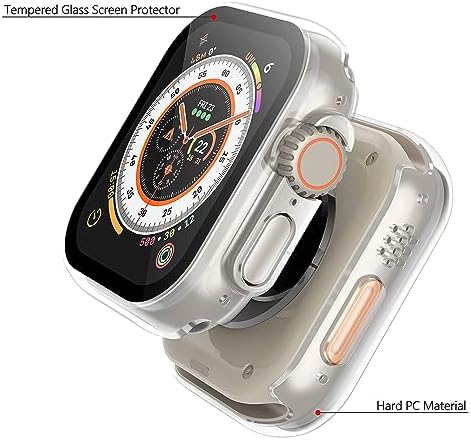 Misxi 2 Pack Hard PC Case with Tempered Glass Screen Protector Compatible with Apple Watch Series 9  2023  Series 8 Series 7 45mm  Ultra Thin Scratch Resistant Cover for iWatch S9/S8/S7  Black