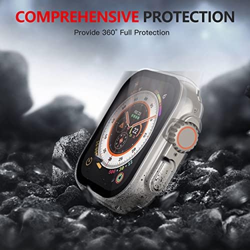 Misxi 2 Pack Hard PC Case with Tempered Glass Screen Protector Compatible with Apple Watch Series 9  2023  Series 8 Series 7 45mm  Ultra Thin Scratch Resistant Cover for iWatch S9/S8/S7  Black