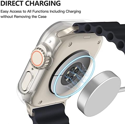 Misxi 2 Pack Hard PC Case with Tempered Glass Screen Protector Compatible with Apple Watch Series 9  2023  Series 8 Series 7 45mm  Ultra Thin Scratch Resistant Cover for iWatch S9/S8/S7  Black