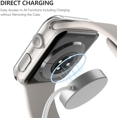 Misxi 2 Pack Hard PC Case with Tempered Glass Screen Protector Compatible with Apple Watch Series 9  2023  Series 8 Series 7 45mm  Ultra Thin Scratch Resistant Cover for iWatch S9/S8/S7  Black