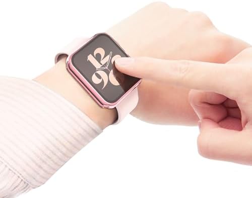 Misxi 2 Pack Hard PC Case with Tempered Glass Screen Protector Compatible with Apple Watch Series 9  2023  Series 8 Series 7 45mm  Ultra Thin Scratch Resistant Cover for iWatch S9/S8/S7  Black