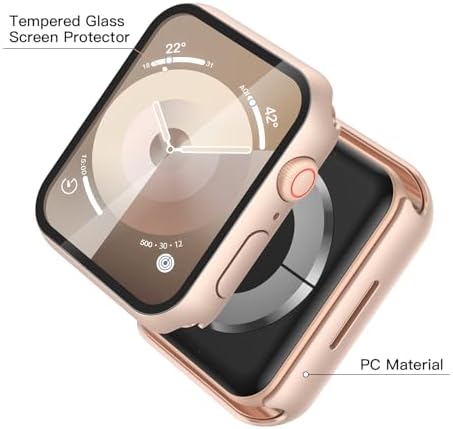 Misxi 2 Pack Hard PC Case with Tempered Glass Screen Protector Compatible with Apple Watch Series 9  2023  Series 8 Series 7 45mm  Ultra Thin Scratch Resistant Cover for iWatch S9/S8/S7  Black