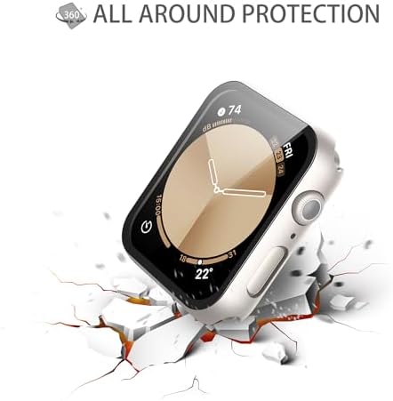 Misxi 2 Pack Hard PC Case with Tempered Glass Screen Protector Compatible with Apple Watch Series 9  2023  Series 8 Series 7 45mm  Ultra Thin Scratch Resistant Cover for iWatch S9/S8/S7  Black